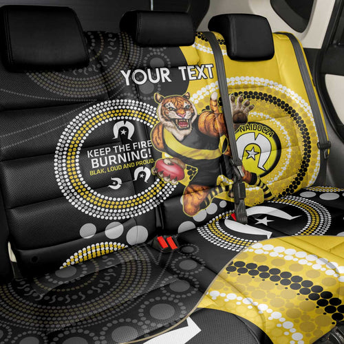 Custom AFL Richmond NAIDOC Week Back Car Seat Cover Keep The Fire Burning Indigenous Art