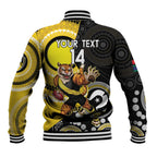 Custom AFL Richmond NAIDOC Week Baseball Jacket Keep The Fire Burning Indigenous Art