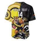 Custom AFL Richmond NAIDOC Week Baseball Jersey Keep The Fire Burning Indigenous Art