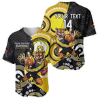 Custom AFL Richmond NAIDOC Week Baseball Jersey Keep The Fire Burning Indigenous Art