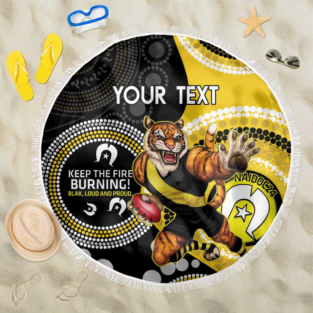Custom AFL Richmond NAIDOC Week Beach Blanket Keep The Fire Burning Indigenous Art