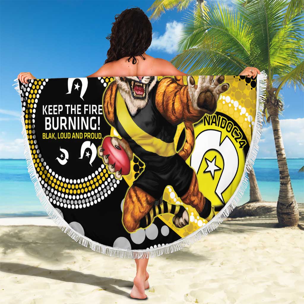 Custom AFL Richmond NAIDOC Week Beach Blanket Keep The Fire Burning Indigenous Art