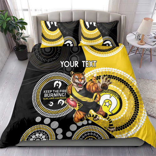 Custom AFL Richmond NAIDOC Week Bedding Set Keep The Fire Burning Indigenous Art