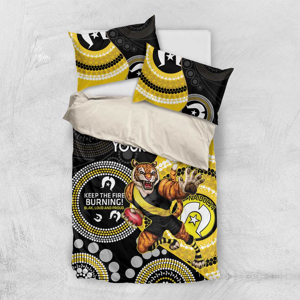 Custom AFL Richmond NAIDOC Week Bedding Set Keep The Fire Burning Indigenous Art