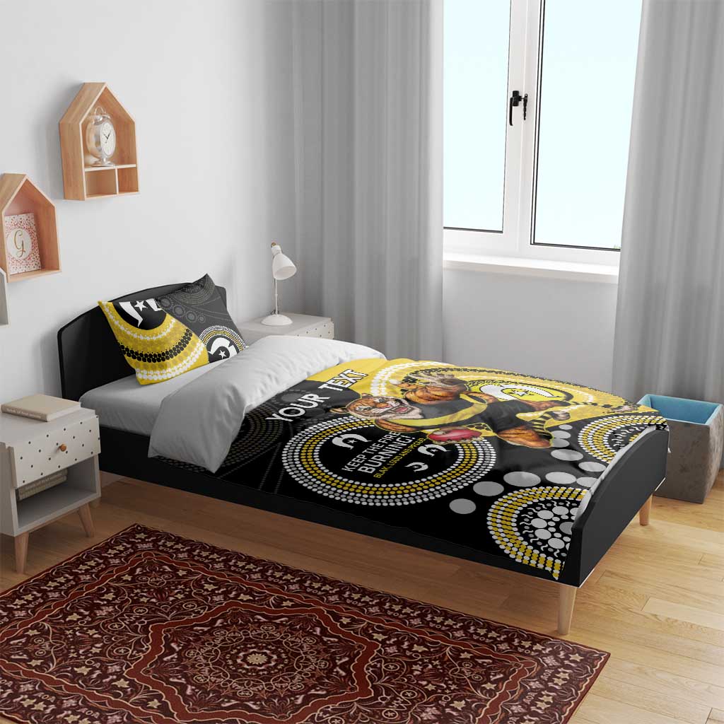 Custom AFL Richmond NAIDOC Week Bedding Set Keep The Fire Burning Indigenous Art