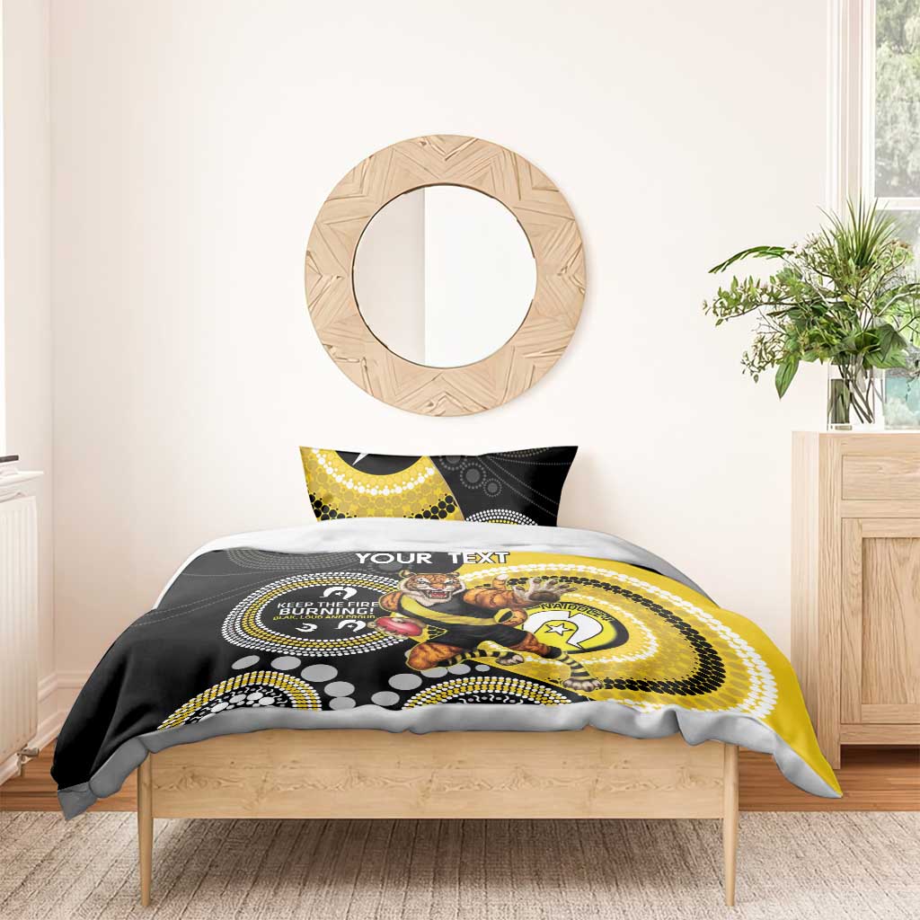 Custom AFL Richmond NAIDOC Week Bedding Set Keep The Fire Burning Indigenous Art