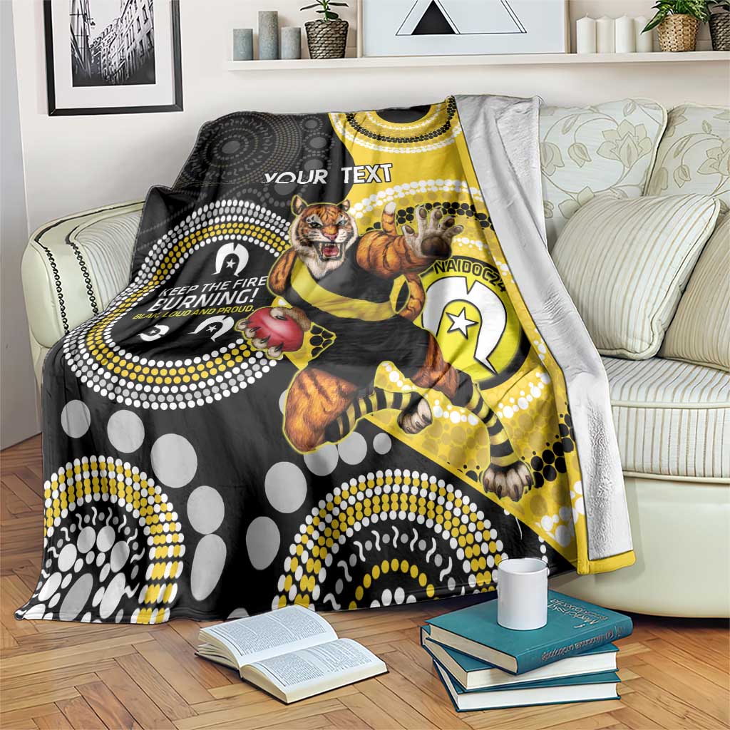 Custom AFL Richmond NAIDOC Week Blanket Keep The Fire Burning Indigenous Art