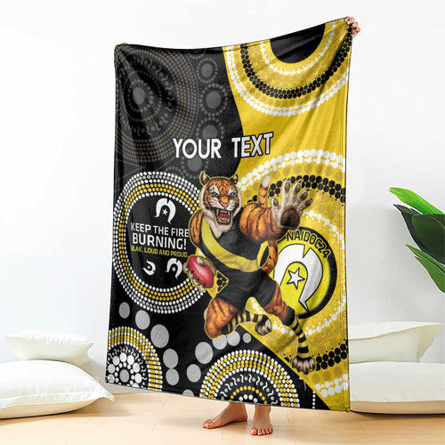Custom AFL Richmond NAIDOC Week Blanket Keep The Fire Burning Indigenous Art