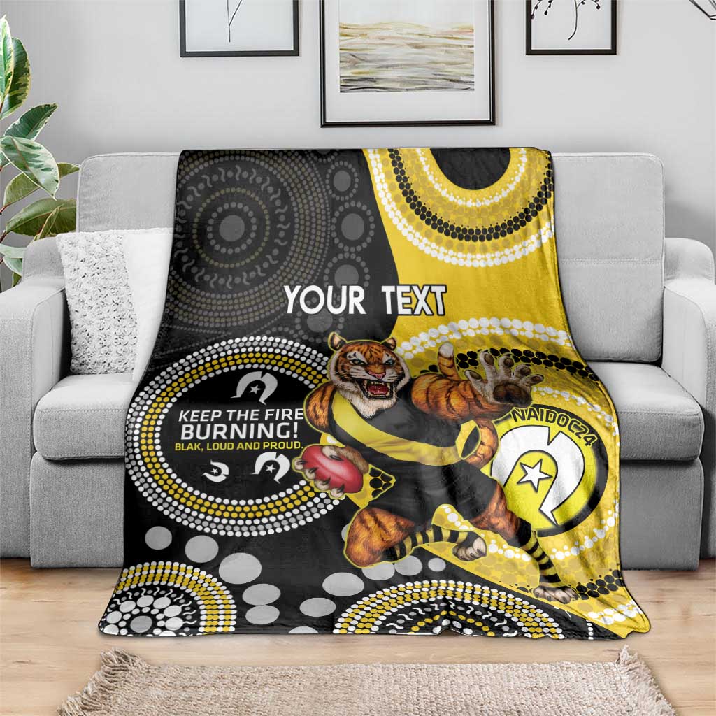 Custom AFL Richmond NAIDOC Week Blanket Keep The Fire Burning Indigenous Art