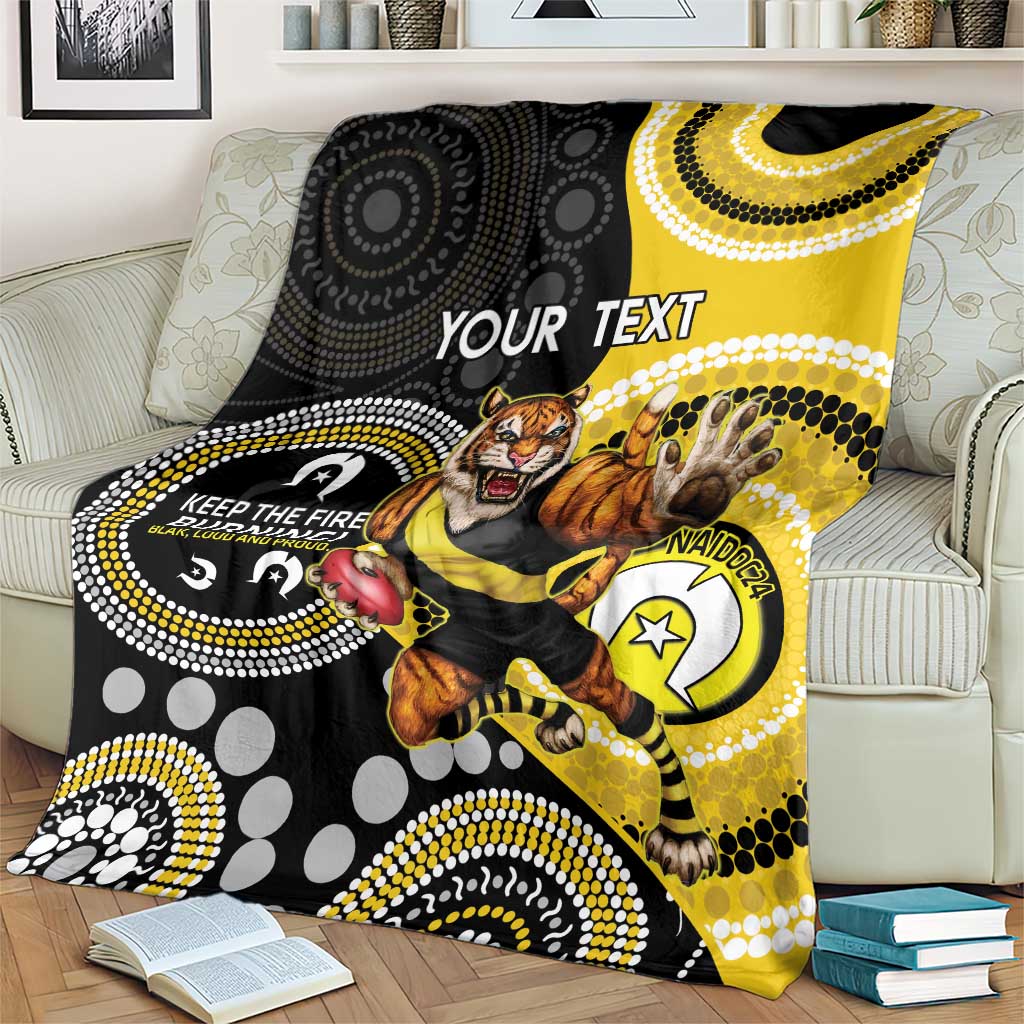 Custom AFL Richmond NAIDOC Week Blanket Keep The Fire Burning Indigenous Art