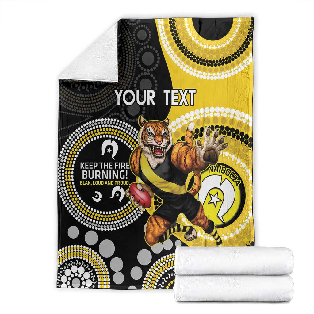 Custom AFL Richmond NAIDOC Week Blanket Keep The Fire Burning Indigenous Art