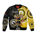 Custom AFL Richmond NAIDOC Week Bomber Jacket Keep The Fire Burning Indigenous Art