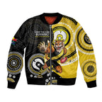 Custom AFL Richmond NAIDOC Week Bomber Jacket Keep The Fire Burning Indigenous Art