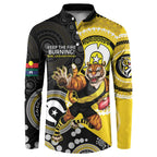 Custom AFL Richmond NAIDOC Week Button Sweatshirt Keep The Fire Burning Indigenous Art