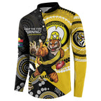 Custom AFL Richmond NAIDOC Week Button Sweatshirt Keep The Fire Burning Indigenous Art