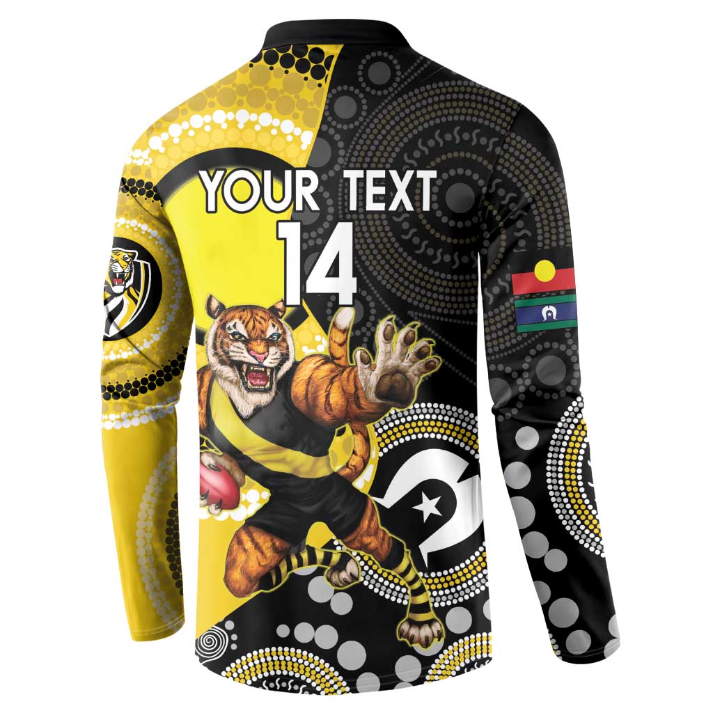 Custom AFL Richmond NAIDOC Week Button Sweatshirt Keep The Fire Burning Indigenous Art