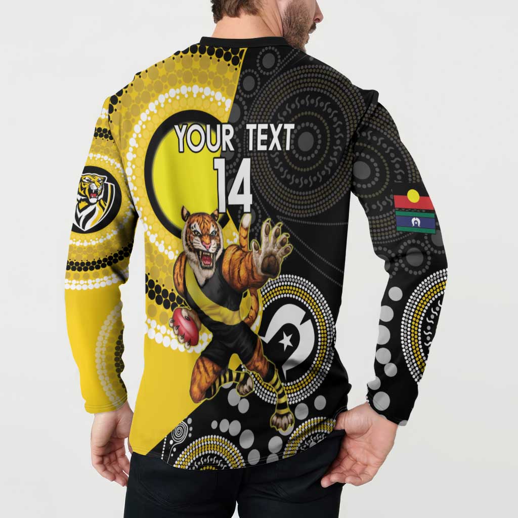 Custom AFL Richmond NAIDOC Week Button Sweatshirt Keep The Fire Burning Indigenous Art