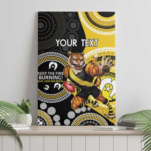 Custom AFL Richmond NAIDOC Week Canvas Wall Art Keep The Fire Burning Indigenous Art