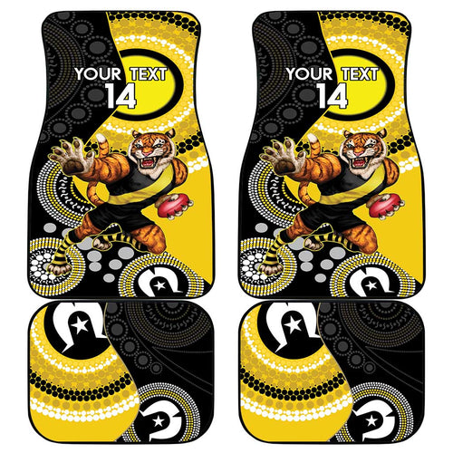 Custom AFL Richmond NAIDOC Week Car Mats Keep The Fire Burning Indigenous Art