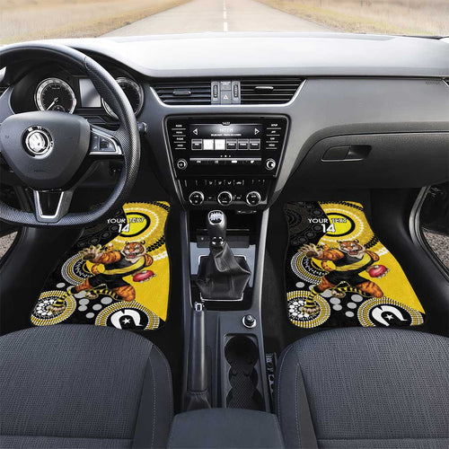 Custom AFL Richmond NAIDOC Week Car Mats Keep The Fire Burning Indigenous Art