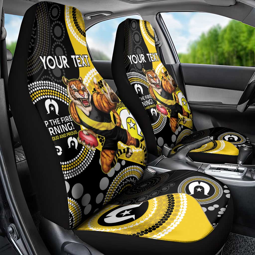 Custom AFL Richmond NAIDOC Week Car Seat Cover Keep The Fire Burning Indigenous Art