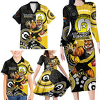 Custom AFL Richmond NAIDOC Week Family Matching Long Sleeve Bodycon Dress and Hawaiian Shirt Keep The Fire Burning Indigenous Art