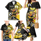 Custom AFL Richmond NAIDOC Week Family Matching Mermaid Dress and Hawaiian Shirt Keep The Fire Burning Indigenous Art