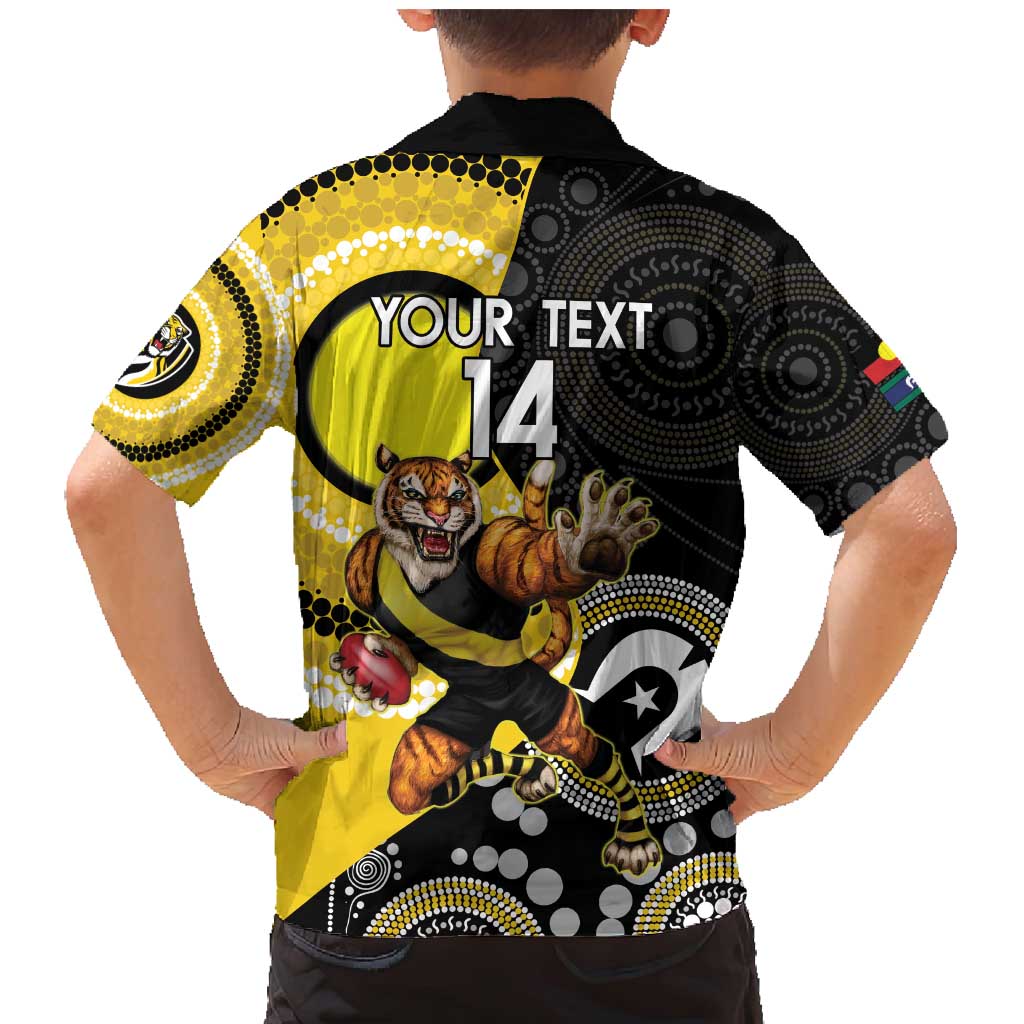 Custom AFL Richmond NAIDOC Week Family Matching Mermaid Dress and Hawaiian Shirt Keep The Fire Burning Indigenous Art