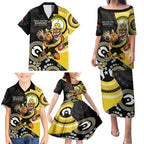 Custom AFL Richmond NAIDOC Week Family Matching Puletasi and Hawaiian Shirt Keep The Fire Burning Indigenous Art