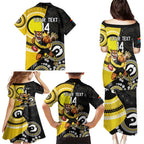 Custom AFL Richmond NAIDOC Week Family Matching Puletasi and Hawaiian Shirt Keep The Fire Burning Indigenous Art