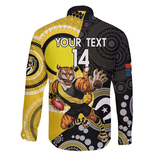 Custom AFL Richmond NAIDOC Week Family Matching Short Sleeve Bodycon Dress and Hawaiian Shirt Keep The Fire Burning Indigenous Art