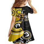 Custom AFL Richmond NAIDOC Week Family Matching Summer Maxi Dress and Hawaiian Shirt Keep The Fire Burning Indigenous Art