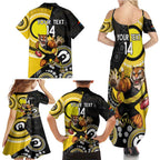 Custom AFL Richmond NAIDOC Week Family Matching Summer Maxi Dress and Hawaiian Shirt Keep The Fire Burning Indigenous Art