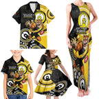 Custom AFL Richmond NAIDOC Week Family Matching Tank Maxi Dress and Hawaiian Shirt Keep The Fire Burning Indigenous Art