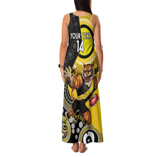 Custom AFL Richmond NAIDOC Week Family Matching Tank Maxi Dress and Hawaiian Shirt Keep The Fire Burning Indigenous Art
