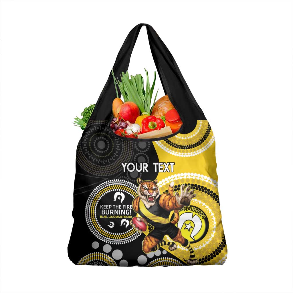 Custom AFL Richmond NAIDOC Week Grocery Bag Keep The Fire Burning Indigenous Art