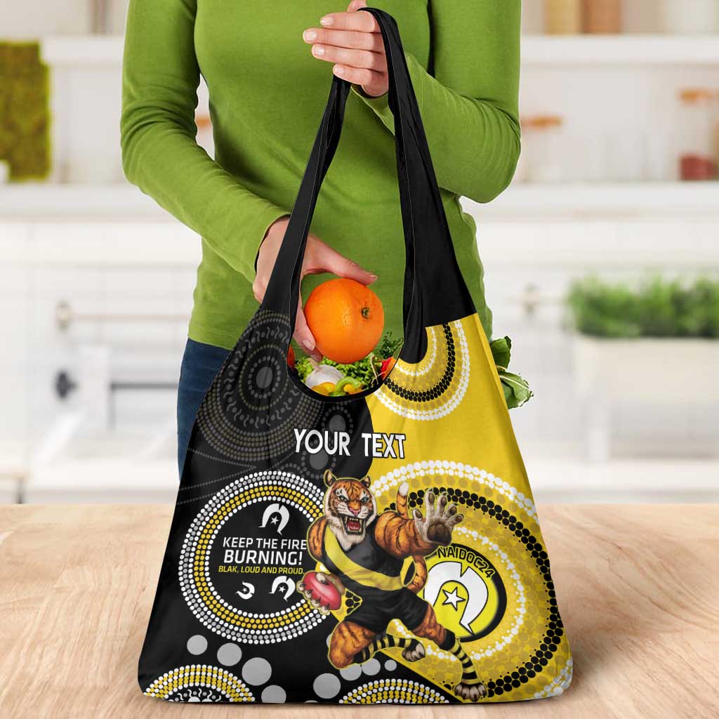 Custom AFL Richmond NAIDOC Week Grocery Bag Keep The Fire Burning Indigenous Art