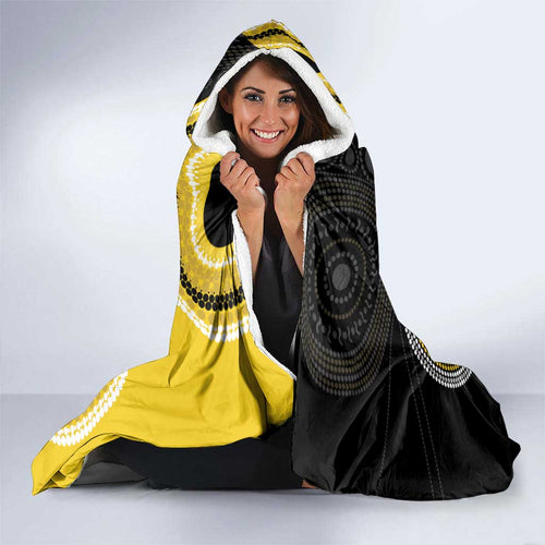Custom AFL Richmond NAIDOC Week Hooded Blanket Keep The Fire Burning Indigenous Art