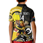 Custom AFL Richmond NAIDOC Week Kid Polo Shirt Keep The Fire Burning Indigenous Art