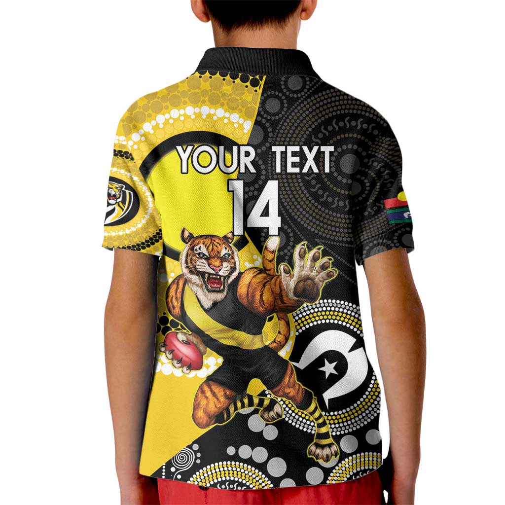 Custom AFL Richmond NAIDOC Week Kid Polo Shirt Keep The Fire Burning Indigenous Art