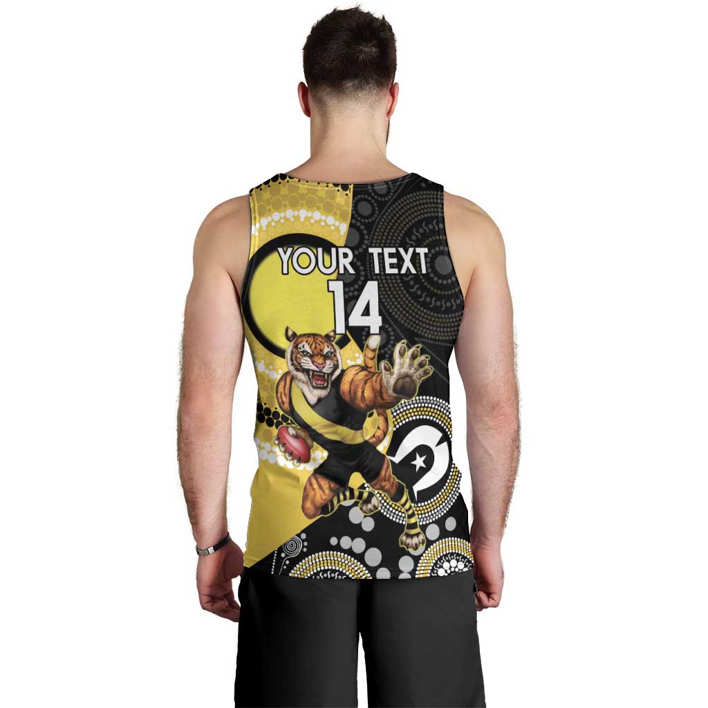 Custom AFL Richmond NAIDOC Week Men Tank Top Keep The Fire Burning Indigenous Art