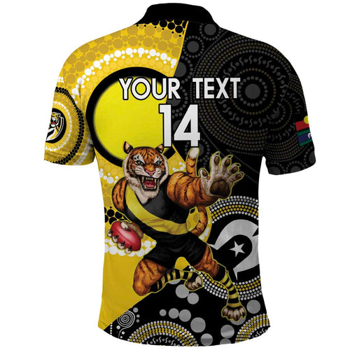Custom AFL Richmond NAIDOC Week Polo Shirt Keep The Fire Burning Indigenous Art