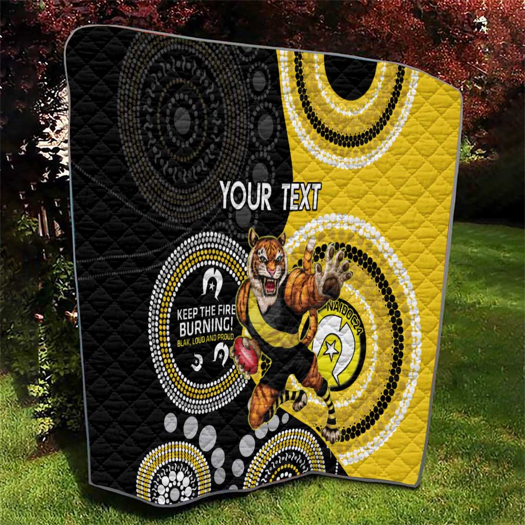 Custom AFL Richmond NAIDOC Week Quilt Keep The Fire Burning Indigenous Art