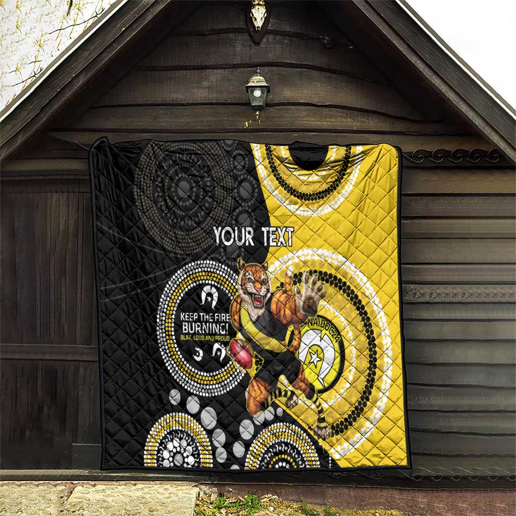 Custom AFL Richmond NAIDOC Week Quilt Keep The Fire Burning Indigenous Art