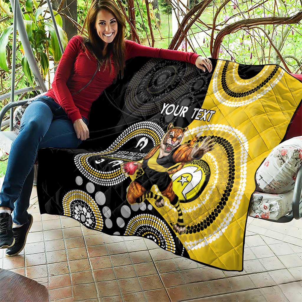 Custom AFL Richmond NAIDOC Week Quilt Keep The Fire Burning Indigenous Art