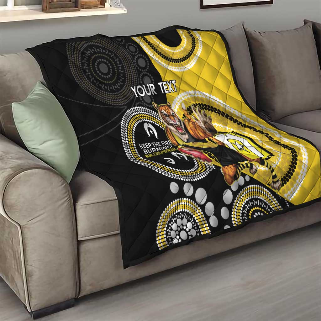 Custom AFL Richmond NAIDOC Week Quilt Keep The Fire Burning Indigenous Art