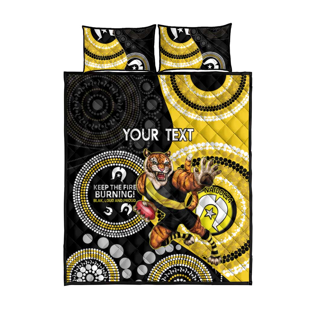 Custom AFL Richmond NAIDOC Week Quilt Bed Set Keep The Fire Burning Indigenous Art