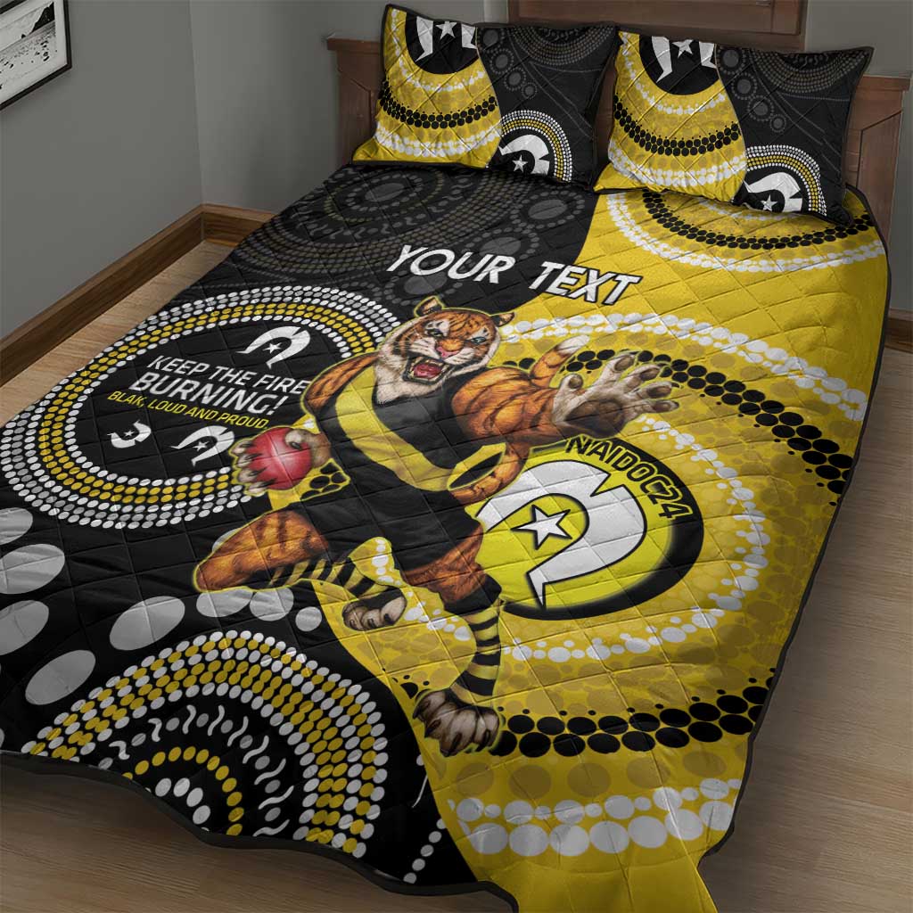 Custom AFL Richmond NAIDOC Week Quilt Bed Set Keep The Fire Burning Indigenous Art