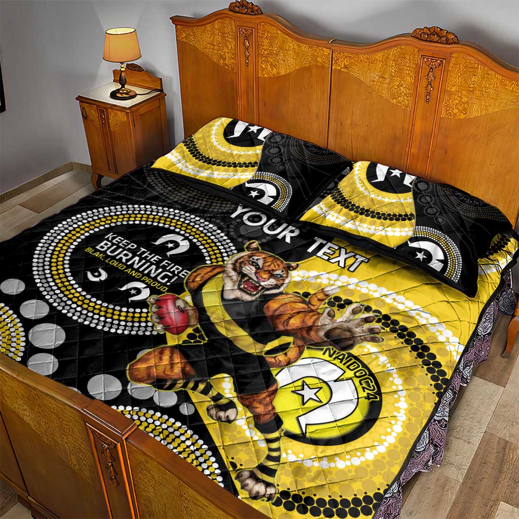 Custom AFL Richmond NAIDOC Week Quilt Bed Set Keep The Fire Burning Indigenous Art