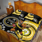 Custom AFL Richmond NAIDOC Week Quilt Bed Set Keep The Fire Burning Indigenous Art